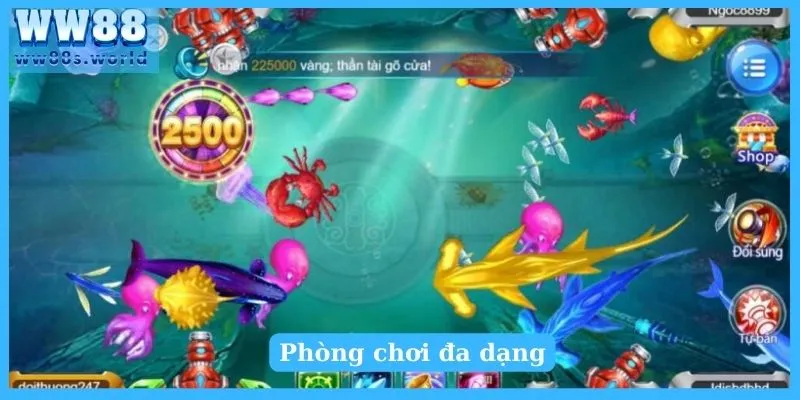 Săn Cá Đổi Thưởng Tại Sảnh Bắn Cá H5 Hot Nhất 2024 4 Phòng chơi đa dạng